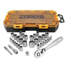 DEWALT DWMT73804 34 Piece 1/4" & 3/8" Drive Ratchet & Socket Set SAE/Metric NEW Sockets price