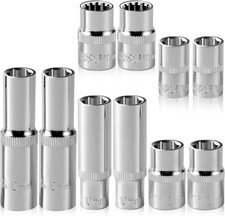 10-Piece] 10mm Socket Set, 1/4-Inch & 3/8-Inch Drive Impact Socket, 6-Point &... Sockets price