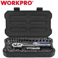 WORKPRO 39PCS Drive Socket Set 1/4" 3/8" Socket Wrench Set Metric SAE With Case Sockets price
