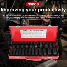 35pcs Deep Impact Socket Set 1/2" Inch Drive 8-32mm Metric Garage Sae With Case Sockets price