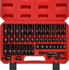 CASOMAN 3/8" Drive Impact Socket Set, 49 PCS (5/16-Inch to 3/4-Inch and 8-22 mm) Sockets price