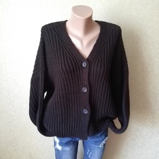 Sweater Knit Cardigan Red Brown Wool Knitwear Jacket Button English Rib Rubber Women's Sweater & Cardigan & Knitwear price