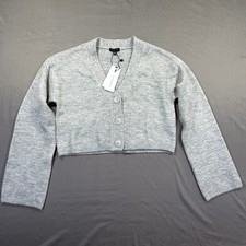 Dynamite Knitwear Women XS Gray Cropped Cardigan V-Neck Button Front Sweater Women's Sweater & Cardigan & Knitwear price
