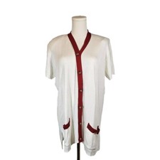 Prosperity Knitwear VTG Long Cardigan Academia Unique Preppy Tenniscore USA XL Women's Sweater & Cardigan & Knitwear price