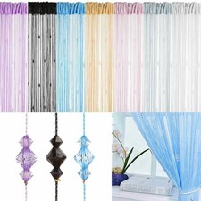 String Door Curtain Crystal Beads Room Divider Tassel Fringe Window Panel Beaded String Curtain price