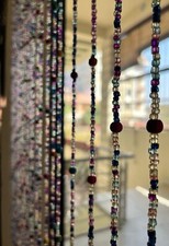 Handmade Beaded String with bells Curtain Hippie Boho Colorful Home Décor 190 cm String Curtain price