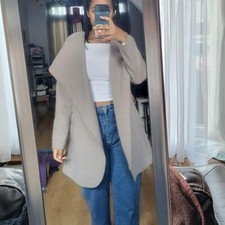 Grey Women's Long Duster Jacket Waterfall Coat Ladies summer spring chic office Girls' Trench Coat price