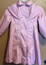 Vintage Rothschild Double Breasted Girls Trench Coat Size 6 Pink Lined Hooded Girls' Trench Coat price
