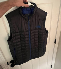 The North Face Sleeveless Puffer Vest Full Zip Stand-Up Collar Blue Men L Men's Jacket price