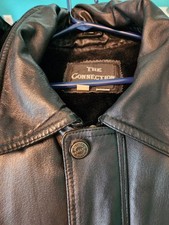 The Connection VINTAGE Men's Black Leather Jacket Button Front Pockets Size Xl Men's Jacket price