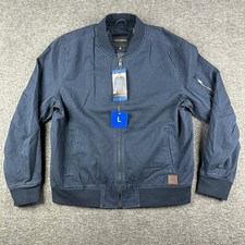 Lucky Brand Mens LARGE Full Zip Bomber Jacket Blue - NEW Coat 5 Pockets Cotton Men's Jacket price