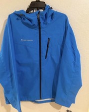 Free Country Men's Waterproof Breathable Hooded Rain Jacket Blue Small Men's Jacket price