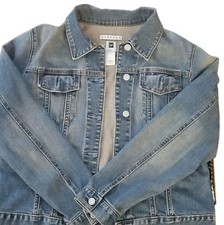 GAP Women's Blue Denim Jacket Size L Stretch Button Front Pockets Women's Coat price