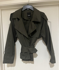 Simply Vera Vera Wang Women's Green Belted Trench Coat Jacket, Regular XL Women's Coat price