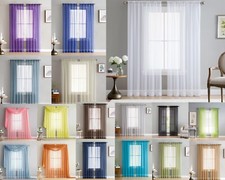 Addison Sheer Voile Window Curtain Solid Panels Rod Pocket - Set of 2 Curtain Set price