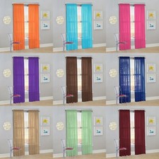 Decotex Set of 2 Sheer Voile Transparent Window Treatment Curtain Panel Drapes Curtain Set price
