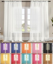 2 Panels - Sheer Window Rod Pocket Curtain Set 84" Inches Long Curtain Set price