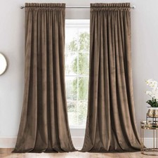 Set of 2 Velvet Heavyweight Rod Pocket Curtains Curtain Set price