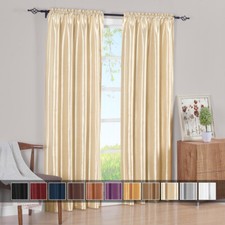 Pair Curtain Panels Elegant Soho Faux Silk 100% Polyester (Set of 2) Curtain Set price