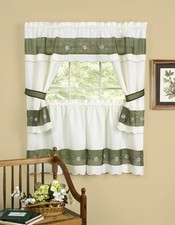 5-Piece Window Kitchen Cottage Curtain Set, Tier Panels, Swag Valance, Tiebacks Curtain Set price
