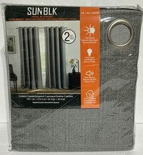 SUN+BLK Total Blackout Window Curtains, 52” x 84”, 2-piece Set. Maxwell Grey Curtain Set price