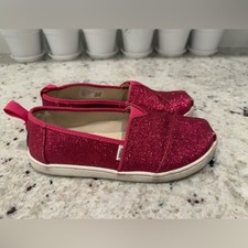 TOMS Kids Pink Glitter Classic Slip-On Shoes | Size 1 Girls' Classic Shoes price