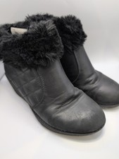 Rachel Shoes Boots Black Faux Fur Leather Girls Size 1M Girls' Classic Shoes price