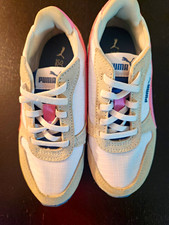 PUMA Girls Low Top Classic Sneakers White/Pink/Blue/Beige Colorblock. Girls' Classic Shoes price