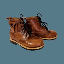 Mikoleon Brown Leather Heirloom Classic Lace Up Boots Shoes Kid's Size 23 US 7 Girls' Classic Shoes price