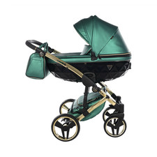 Junama Diamond Stroller Green/Black/Gold Stroller-Pram Canopy price