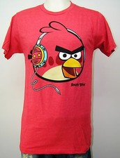 ANGRY Birds Unisex T Shirt Listening to Music W Headphones S/S Medium Med M  NEW Unisex Headphones price