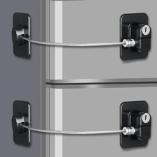 2 Pack Fridge Lock Freezer Lock with 4 Key for Child Safety Refrigerator Locks.. Baby Fridge Lock price