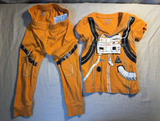 Old Navy Boys 2T Orange Space Graphic Pajama Set 100% Cotton Jersey 2-Piece Boys' Pajamas price