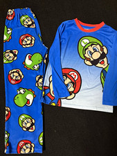 Super Mario Boys M (8) 2-Piece Long Sleeve Pajama Set Luigi Mario Yoshi Boys' Pajamas price