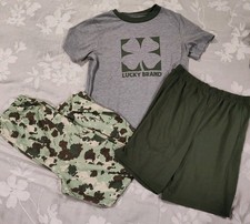 Lucky Brand 3 Set Boys Summer Pajamas Size M 10/12 Shorts Pants Shirt Boys' Pajamas price