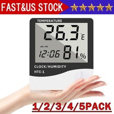 THERMOMETER INDOOR Digital LCD Hygrometer Temperature Humidity Meter Alarm Clock Thermometer & Hygrometer price