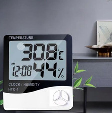 Indoor Home Clock Thermometer Digital LCD Hygrometer Humidity Temperature Meter Thermometer & Hygrometer price