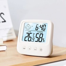 Thermometer Hygrometer with Alarm Clock Household Temperature Humidity Meter Thermometer & Hygrometer price