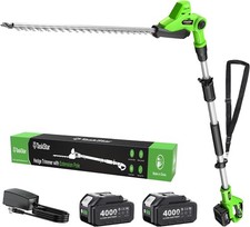 Taskstar Cordless Pole Hedge Trimmer 20" 8FT Pole 2x4000mah Dual-Action Blade Hedge Trimmers price
