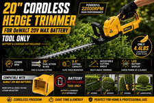 20V Hedge Trimmer Cordless For DeWalt 20V MAX Battery Adjustable Head Tool Only Hedge Trimmers price