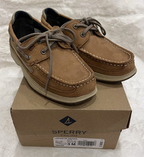 Sperry Top-Sider Lanyard Boys Boat Shoes Brown/Navy US 3 M EU 35 UK 2.5 Boys' Boat Shoes price