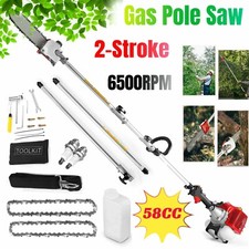 58CC 2-Cycle Pole Saw Gas Powered Pruner Chainsaw Reach for Long Tree Trimming🔥 Tree Cutting Machine price