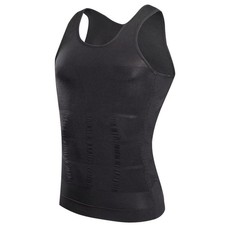 Mens Slimming Body Shaper Belly Chest Compression Vest Girdle T-Shirt Tank Top Men's Corset price