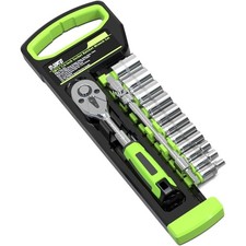 1/4 Inch Drive Socket Set 15-Piece Metric 4-14mm with Quick Release Ratchet Socket Set price