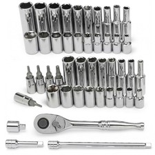 Master Mechanic 45-Piece SAE Socket Tool Set, 1/4 Inch Drive, Ratchet Wrench Kit Socket Set price