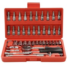 48 Pcs Socket Wrench Set 1/4" Drive Ratchet Metric Kit Garage Car Repair Tool US Socket Set price