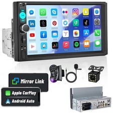 Single 1Din 7" Touch Screen Stereo Bluetooth Radio Car Apple/Android Carplay GPS Car Stereos price