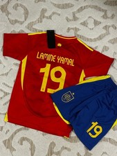 Spain Lamine Yamal #19 Soccer Jersey Red boys/girls Size 20 (5-6 years) Girls' Jersey price