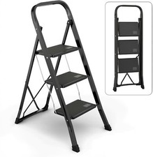 Steel Folding 2/3 Step Stool Ladder Adults With Soft-Grip Handle  330 Lbs Ladders price