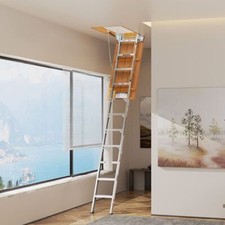 54 inch Retractable Aluminum Attic Ladder Adjustable Ladder Portable Loft Stairs Ladders price